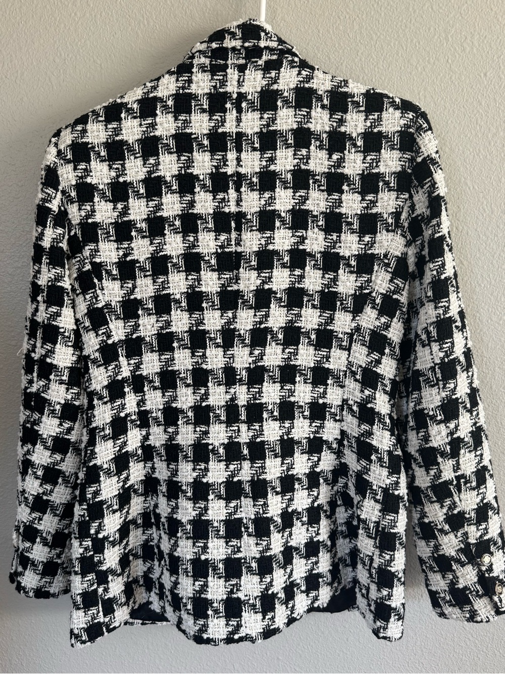 Zara Houndstooth Checkered Tweed Blazer size Medium - Picture 10 of 11